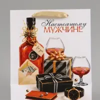 Пакет подарочный &laquo;Настоящему мужчине&raquo;, 23&times;27&times;11.5 см