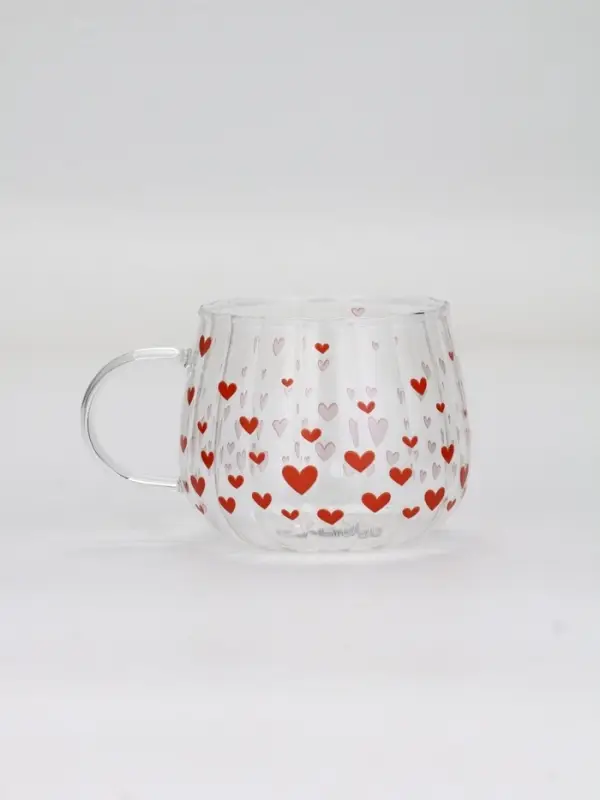 Кружка стеклянная «Сердечки», 350 мл