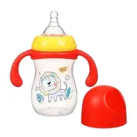 Бутылочка для кормления Крошка Я Baby time collection, широкое горло, от 6 мес., 240 мл, красная