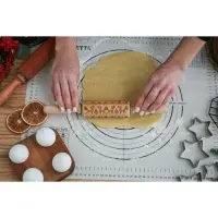 Скалка текстурная новогодняя Доляна, фигурная, 30&times;4 см, рабочая часть 11.5 см, вращающаяся