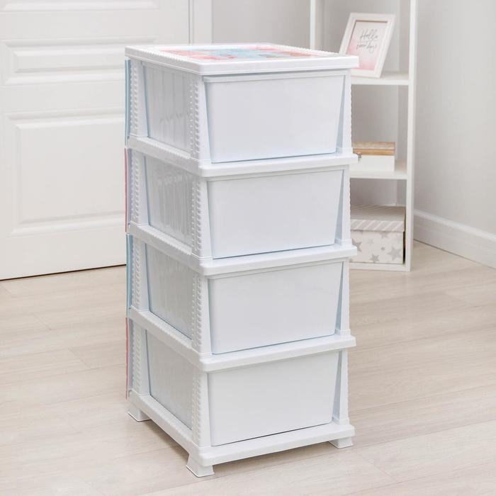 Комод 4-х секционный «Друзья», цвет белый Комод 4-х секционный «Друзья», цвет белый