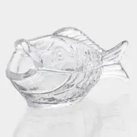 Икорница стеклянная "Рыба" 16,6х7,5х9,5 см, прозрачная