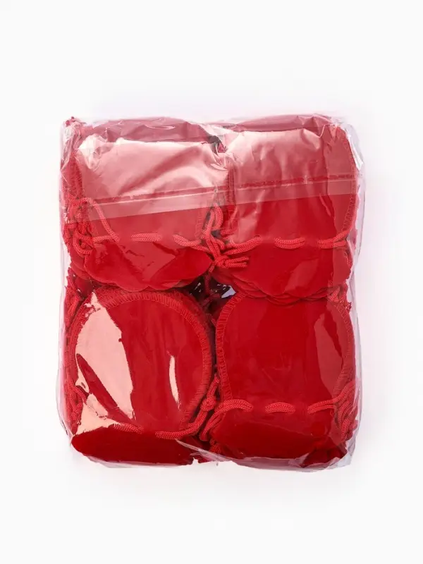 Набор мешочков бархатных 100 шт., 7&times;9 см, красный