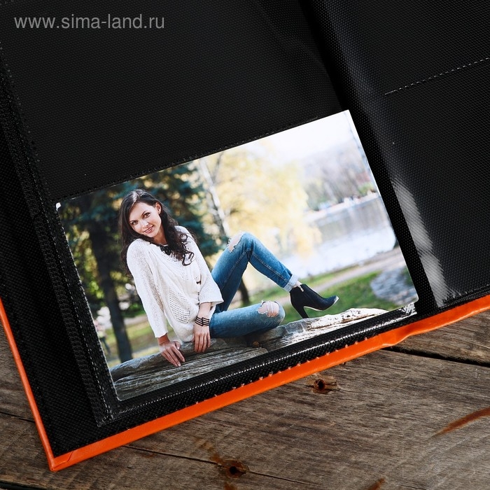Фотоальбом на 200 фото 10х15 см Фотоальбом на 200 фото 10х15 см "Классический" кожзам чёрные листы МИКС 23х18,5х5 см