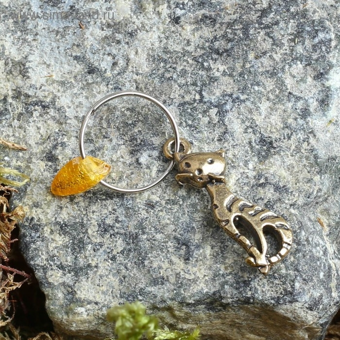 Брелок-талисман  Брелок-талисман "Кошка", натуральный янтарь