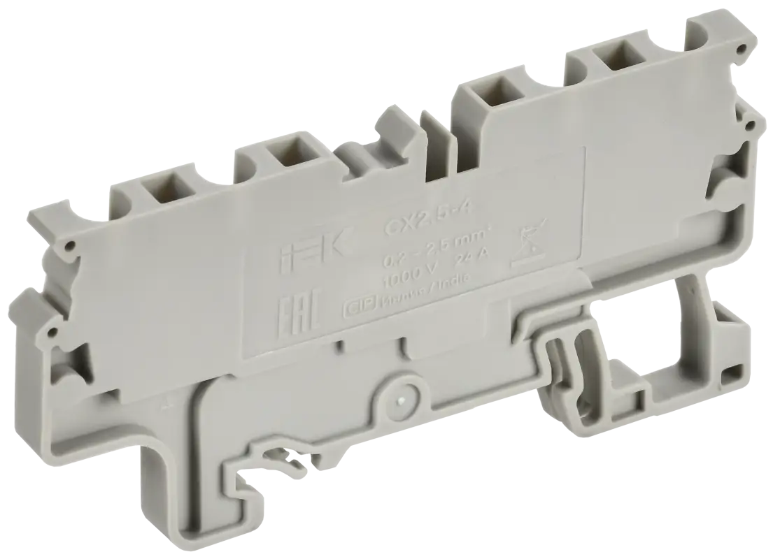 ARMAFIX Клемма пружинная CX2.5-4 2,5мм2 четырехконтактная серая IEK
