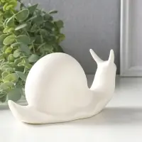 Сувенир керамика свет "Улитка" белый 3хLR44 15х5,7х7,5 см