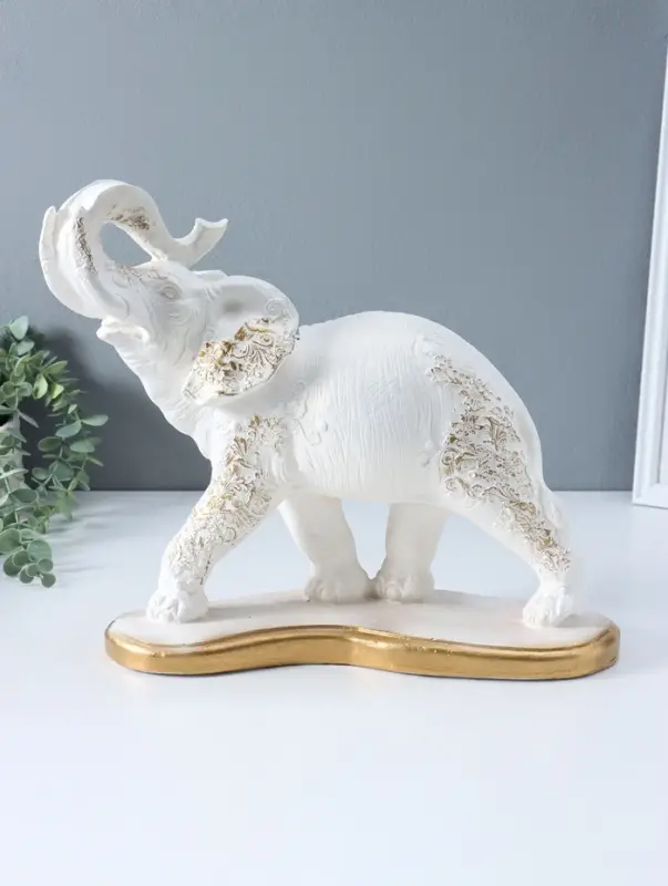 Копилка для денег &laquo;Слон индийский&raquo;, белый с золотом, 35&times;40&times;15 см