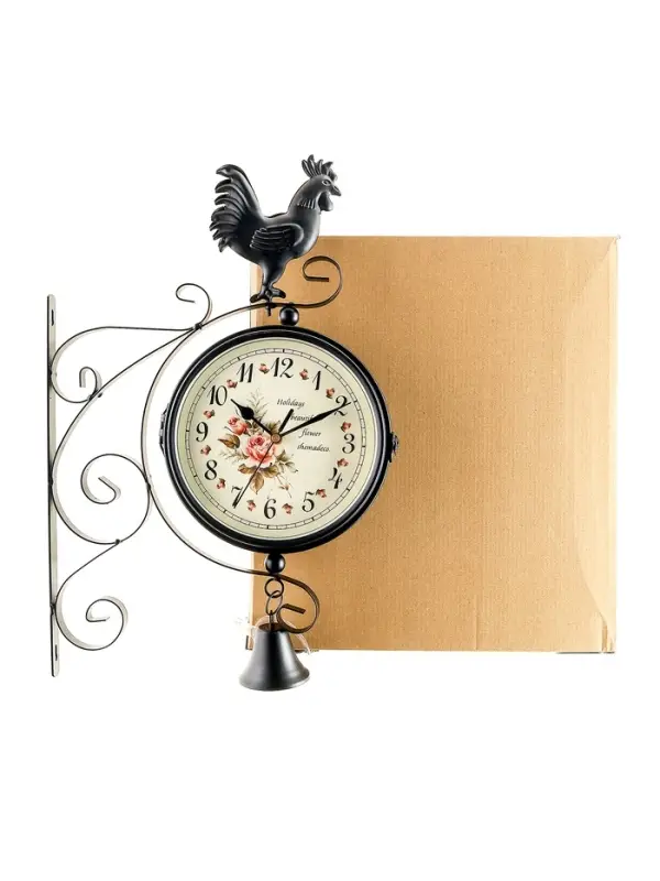 Часы настенные интерьерные &laquo;Флюгер&raquo;, двусторонние, на подвесе, бесшумные, плавный ход, 48&times;32 см, циферблат d=19 см, от батарейки 1&times;АА