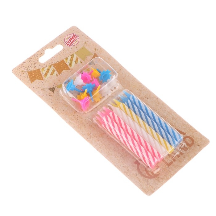 Свечи в торт Свечи в торт "Спираль", 6.5х0.5см, 12 шт