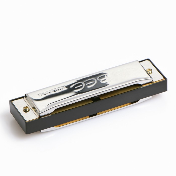 Губная гармошка, диатоническая, 10 отверстий, c-major, с футляром, серебристая Губная гармошка, диатоническая, 10 отверстий, c-major, с футляром, серебристая