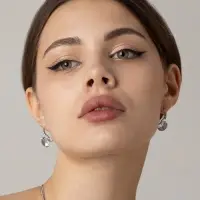 Серьги со стразами &laquo;Циркония&raquo; love you, голубые в серебре