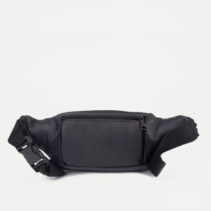 Сумка поясная на молнии, 7&times;33&times;12 см, чёрная