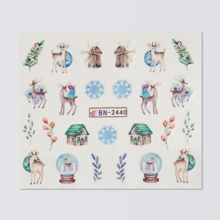 Слайдеры для ногтей «Christmas deer», разноцветные Слайдеры для ногтей «Christmas deer», разноцветные