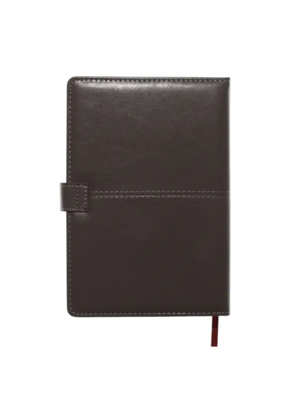 Ежедневник недатированный формат А5, с хлястиком, 128л, линия, пвх, Серый