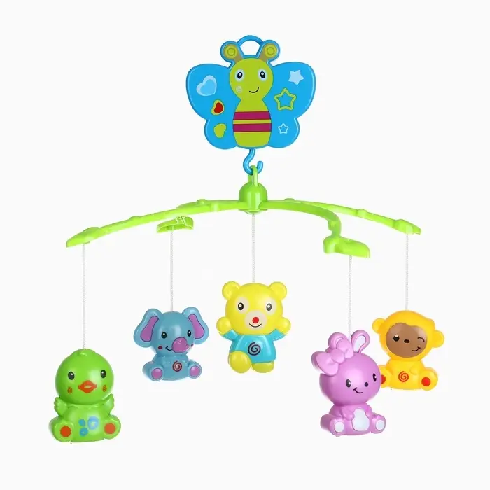 Мобиль музыкальный на кроватку Крошка Я &laquo;Бабочка. Малыш зоо&raquo;, заводной,