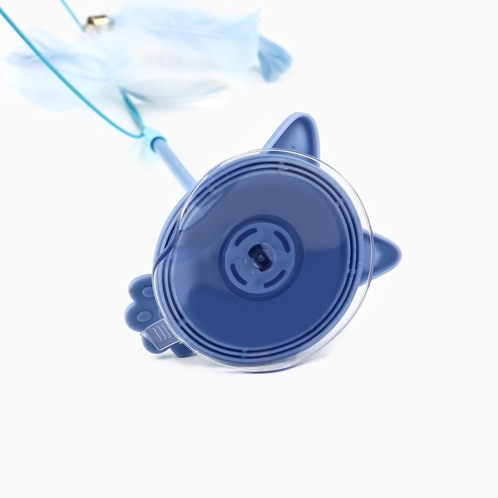 Игрушка дразнилка для кошек на присоске с пером «Котик», голубой, 94 см Игрушка дразнилка для кошек на присоске с пером «Котик», голубой, 94 см