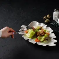 Блюдо сервировочное &laquo;Лист&raquo;, 30&times;20 см, керамика, белое
