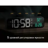 Часы электронные настольные, календарь, будильник, термометр, на подвесе, 3.5&times;7&times;26.5 см