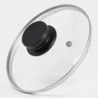 Крышка для сковороды и кастрюли Доляна, d=18 см, нержавеющий обод, пластиковая ручка, стекло, прозрачная