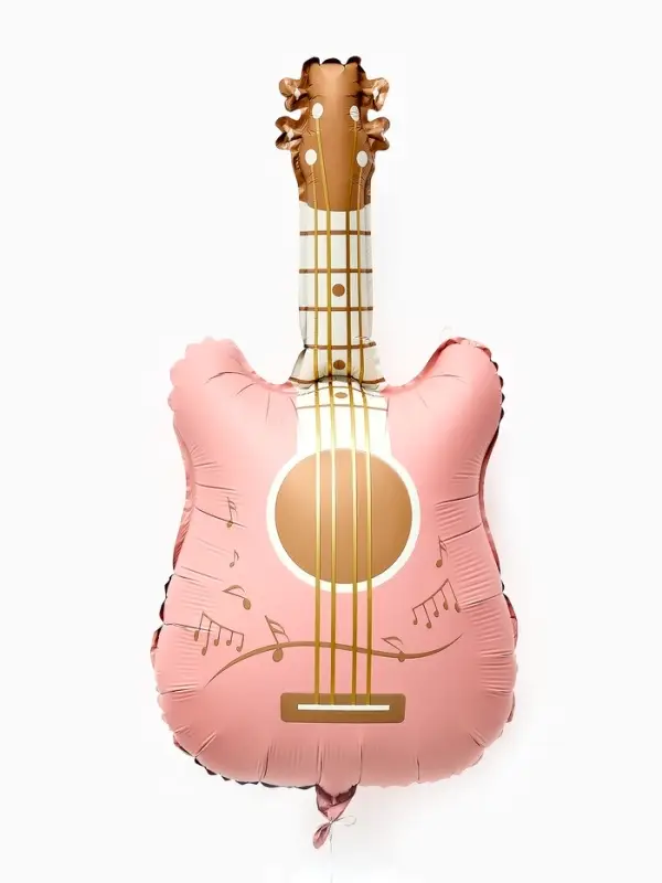 Воздушный шар фольгированный 35" "Гитара" цвет розовый