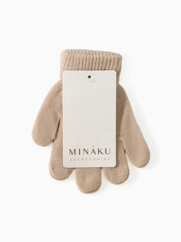 Перчатки детские MINAKU однолсойные, 14 см, цв.бежевый