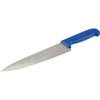 Нож поварской лез 254 мм  толщ 2 мм  3Cr13  синяя пластиковая ручка