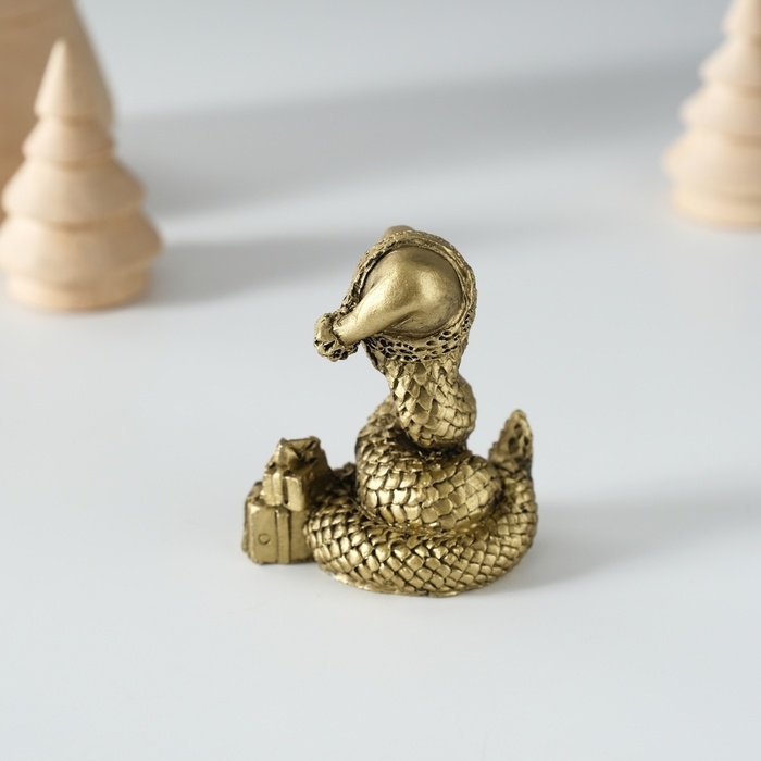 Сувенир полистоун Сувенир полистоун "Золотистая змейка" МИКС 3х3х5 см