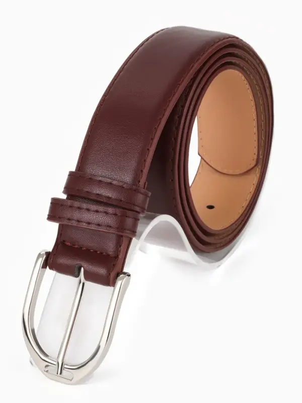 Ремень женский, 3.5&times;110 см, 1 прокол, серебристая пряжка, без винта, коричневый