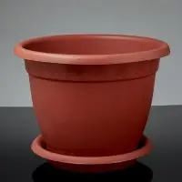 Горшок для цветов с поддоном &laquo;Борнео&raquo;, 25.8 л, пластиковый, цвет терракотовый