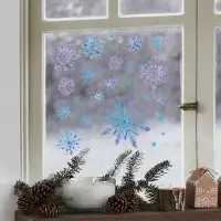 Наклейки на окна многоразовые &laquo;Новый год: Снежный день&raquo;, 20&times;34 см