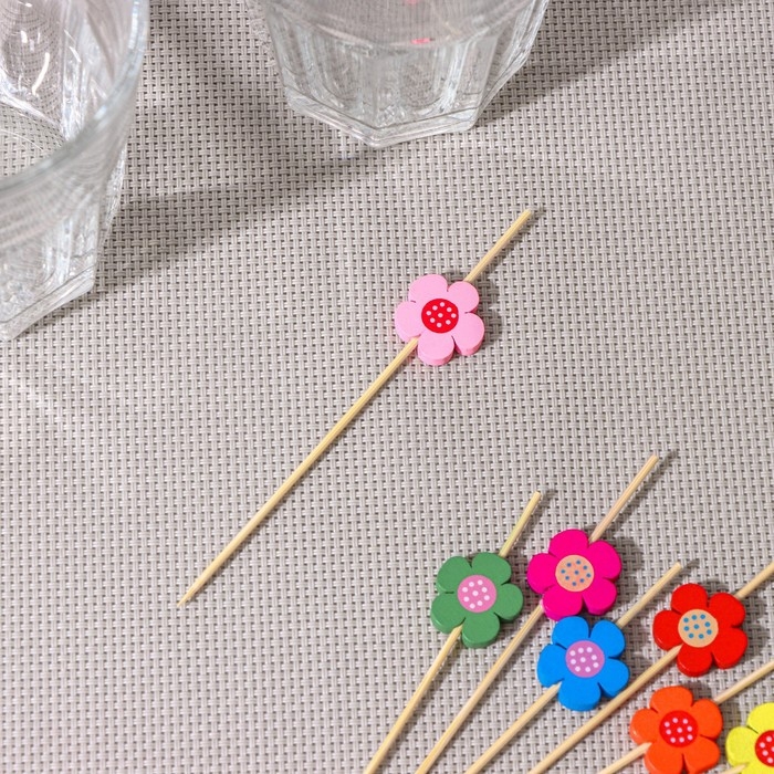 Шпажки Доляна «Цветочки», 12 см, набор 25 шт Шпажки Доляна «Цветочки», 12 см, набор 25 шт