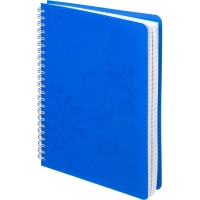Бизнес-тетрадь Комус Русская серия синий А5 96л.плас.обл.клетка,евро