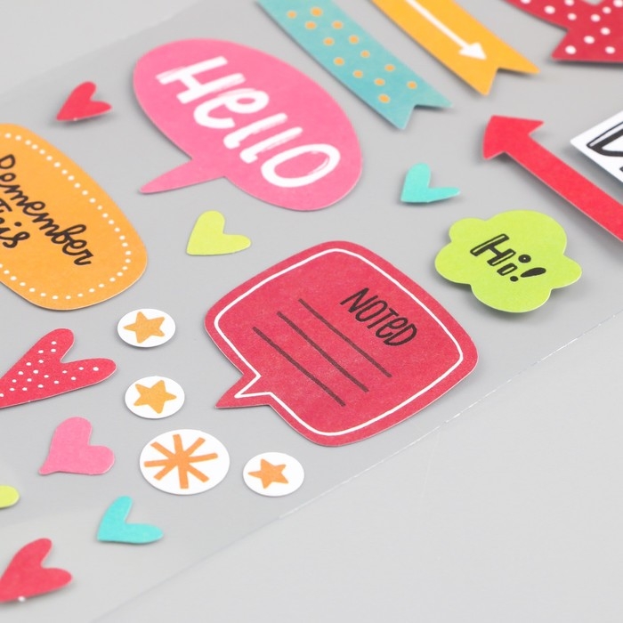 Наклейка пластик золотое тиснение "Напоминания" МИКС 10,5х23 см