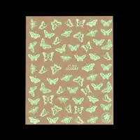 Наклейки для ногтей &laquo;Бабочки&raquo;, флуоресцентные, белые