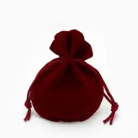 Набор мешочков бархатных набор 100шт., 7&times;9, цвет бордовый (1249689)