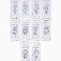 Свечи для торта цифры &laquo;Серебряные&raquo;, 50 штук в шоу-боксе