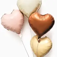 Воздушные шары фольгированные 17" "Сердце" цвет розовый сатин, набор 5 штук