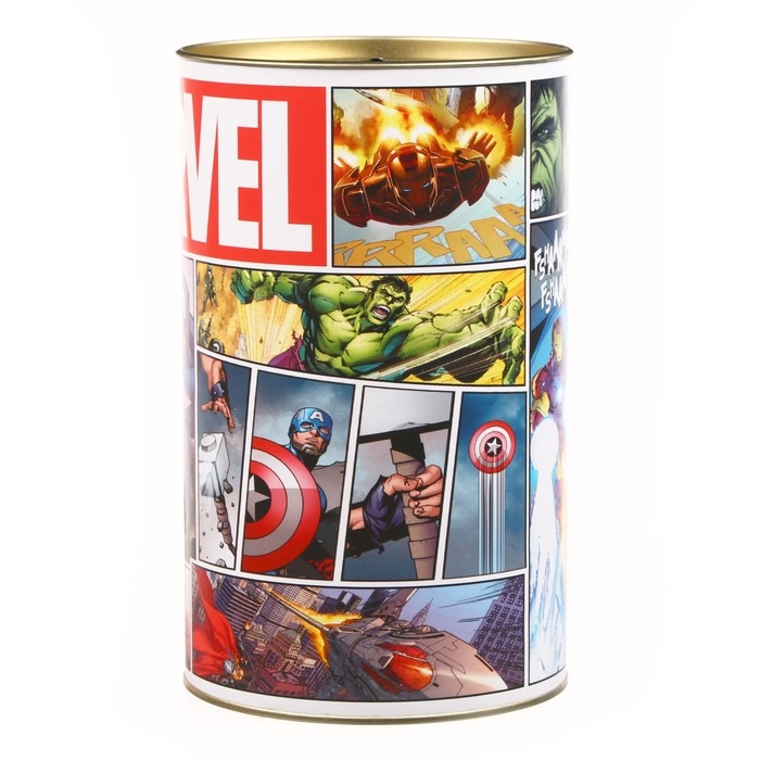 Копилка металлическая, 20,5 см х 12 см х 12 см, XXL Копилка металлическая, 20,5 см х 12 см х 12 см, XXL "MARVEL", Мстители