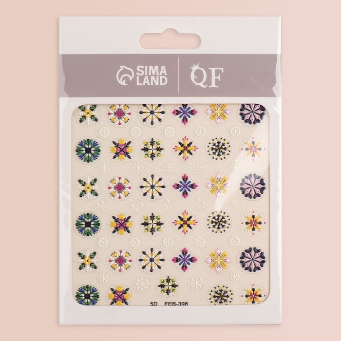 Наклейки для ногтей «Праздничное настроение», объёмные, разноцветные Наклейки для ногтей «Праздничное настроение», объёмные, разноцветные