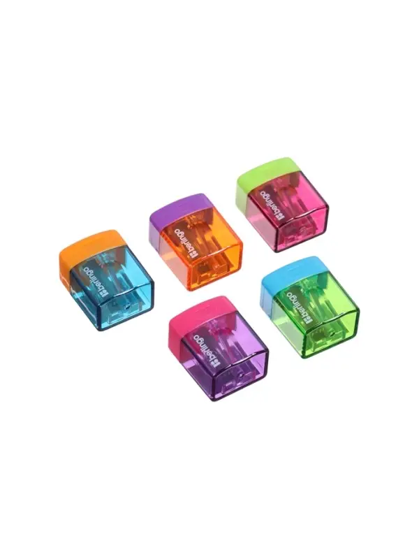 Точилка Berlingo &laquo;Fuze&raquo;, 1 отверстие, с контейнером, пластик, МИКС