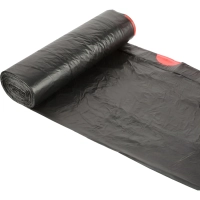 Мешки для мусора ПНД 35л 12мкм 20шт/рул черные 53x58см Luscan с завязками