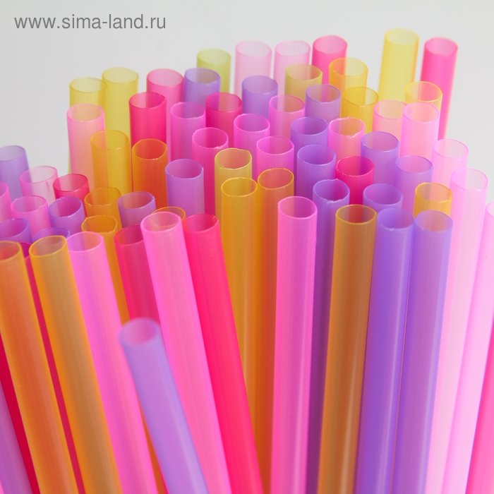 Трубочки одноразовые для напитков, 21 см, d=5 мм, 100 шт, цвет микс Трубочки одноразовые для напитков, 21 см, d=5 мм, 100 шт, цвет микс