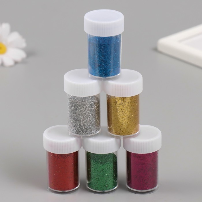 Глиттер размер 1/96, упаковка 12 шт/10 гр, цвета Глиттер размер 1/96, упаковка 12 шт/10 гр, цвета