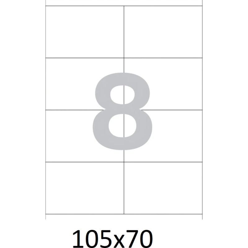 Этикетки самоклеящиеся кауч.к 105х70 8шт/л А4(100л/уп)