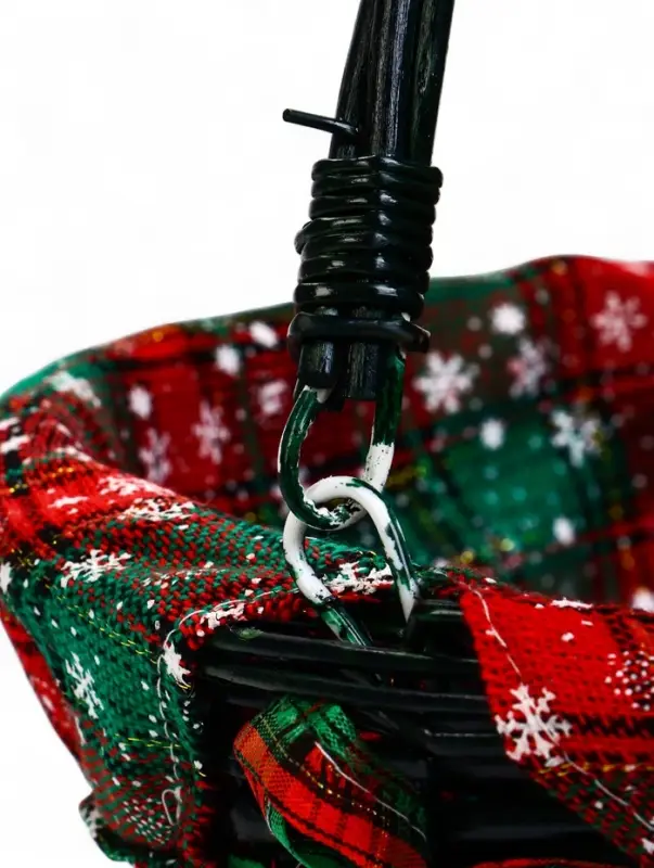 Корзина плетеная 32 х 32 х 14 см, ручка h=14 см зеленый НГ ткань Корзина плетеная 32 х 32 х 14 см, ручка h=14 см зеленый НГ ткань