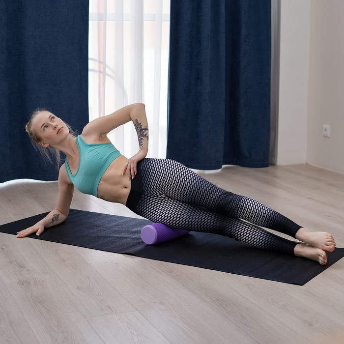 Ролик массажный Sangh, 30х9 см, цвет фиолетовый Ролик массажный Sangh, 30х9 см, цвет фиолетовый