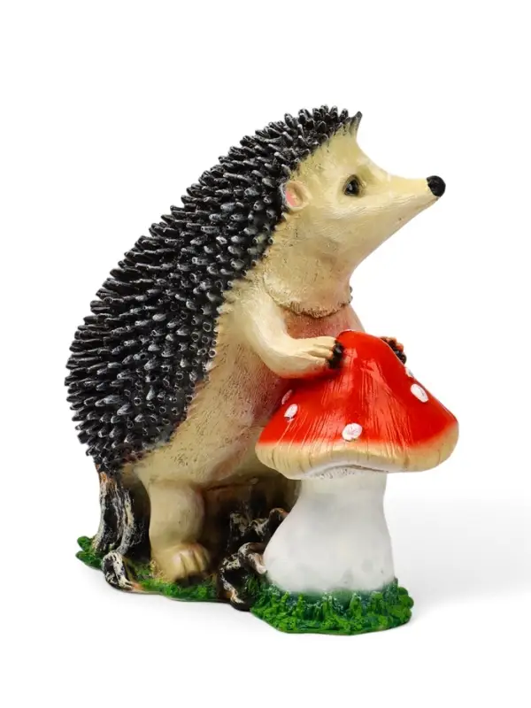 Садовая фигура из полистоуна &laquo;Ёж с грибом&raquo;, 38&times;22&times;38 см