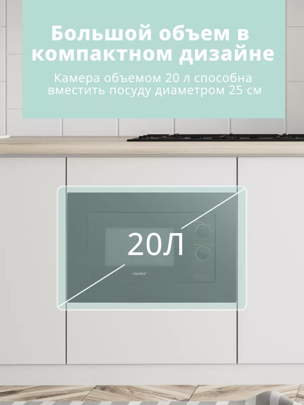 Встраиваемая микроволновая печь CBM2000B, 20 л, 5 мощностей Встраиваемая микроволновая печь CBM2000B, 20 л, 5 мощностей