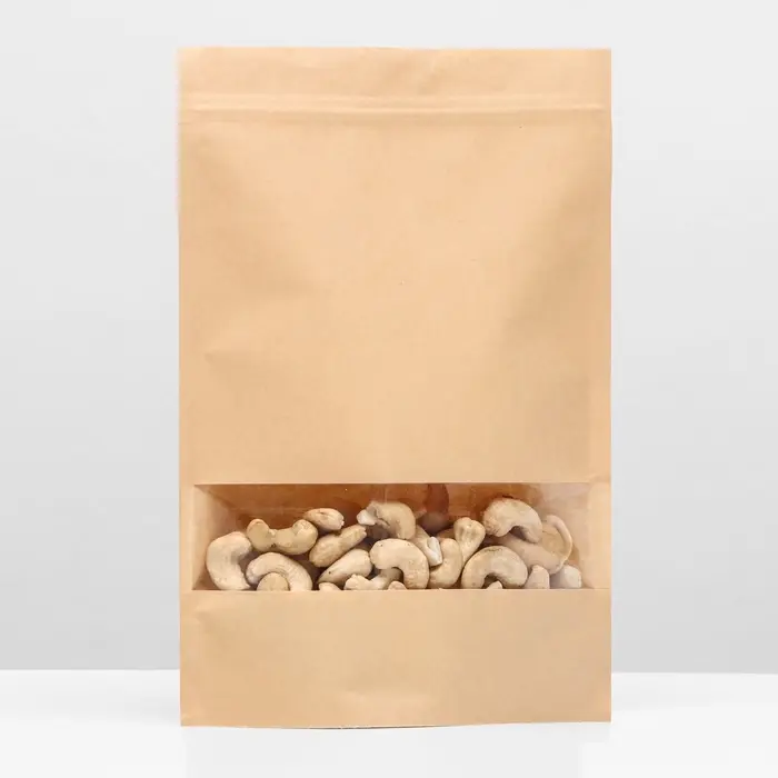 Пакет Zip - lock Крафт с прямоугольным окном 18&times;26 см